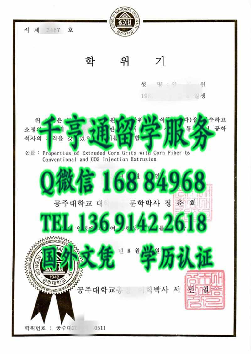 韩国公州大学毕业证成绩单留学资料 Kongju National University diploma