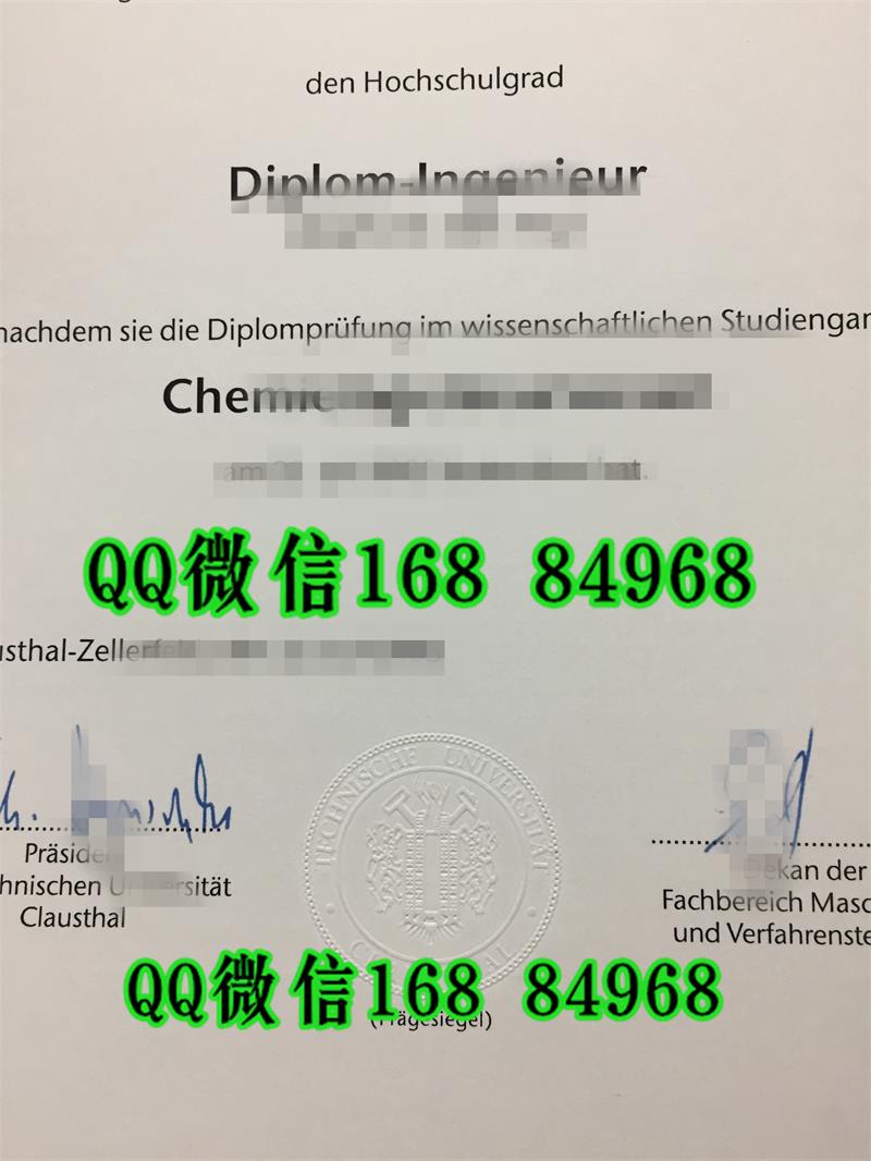 德国克劳斯塔尔工业大学毕业证钢印特写，Technische Universität Clausthal diploma degree
