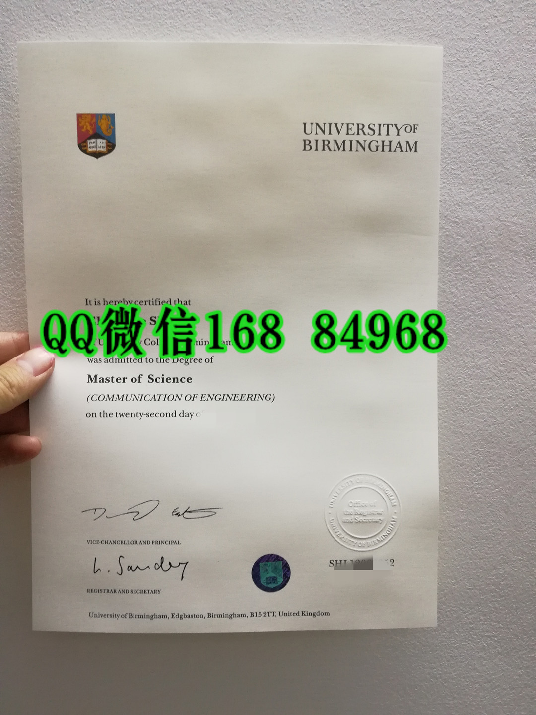 University of Birmingham diploma degree，英国伯明翰大学毕业证学位防伪