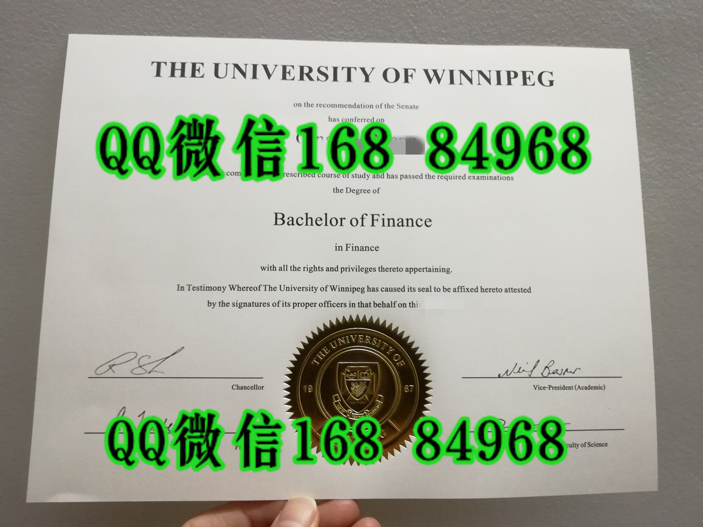 加拿大温尼伯大学University of Winnipeg毕业证图片，加拿大大学毕业证图片