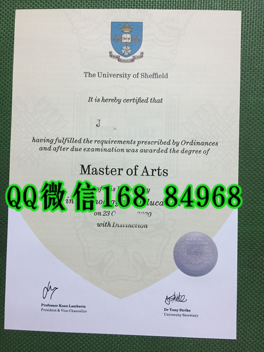 定制英国硕士毕业证，英国谢菲尔德大学硕士毕业证展示University of Sheffield diploma degree