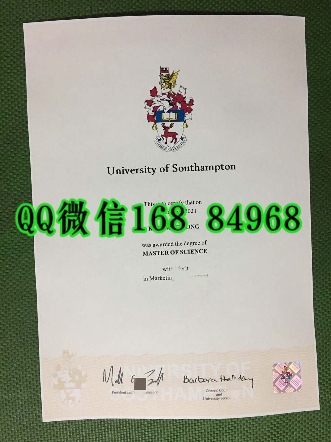 英国南安普顿大学毕业证赏析案例，University of Southampton diploma degree
