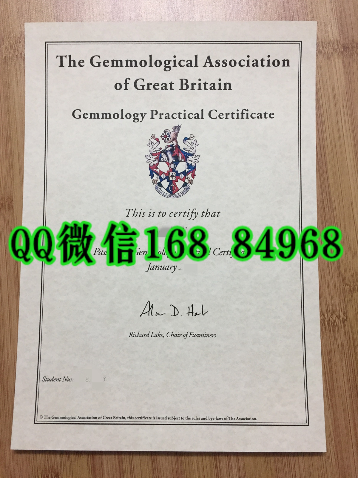 FGA证书，英国宝石协会The Gemmological Association of Great Britain珠宝鉴定师