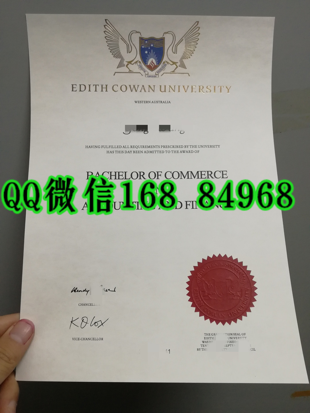 edith cowan university diploma certificate，澳洲埃迪斯科文大学毕业证烫金实拍