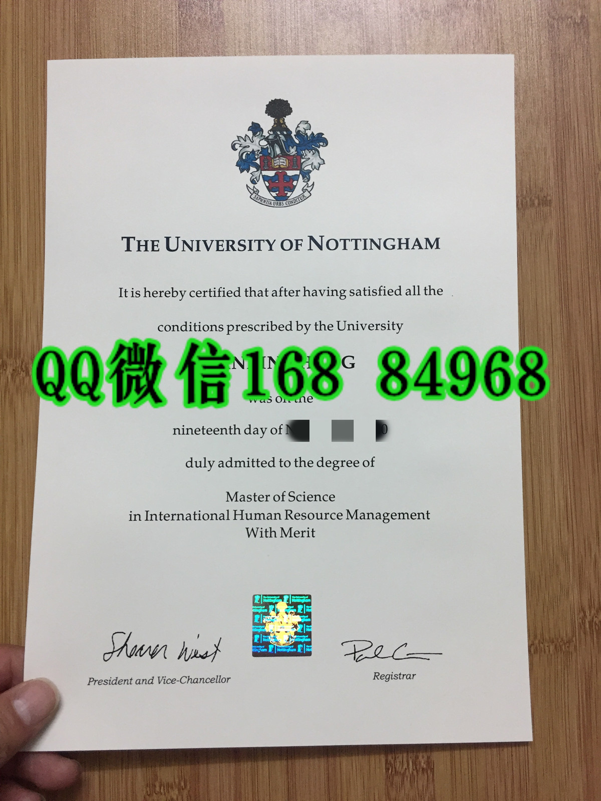 英国诺丁汉大学University of Nottingham硕士毕业证，英国大学毕业证成绩单印刷