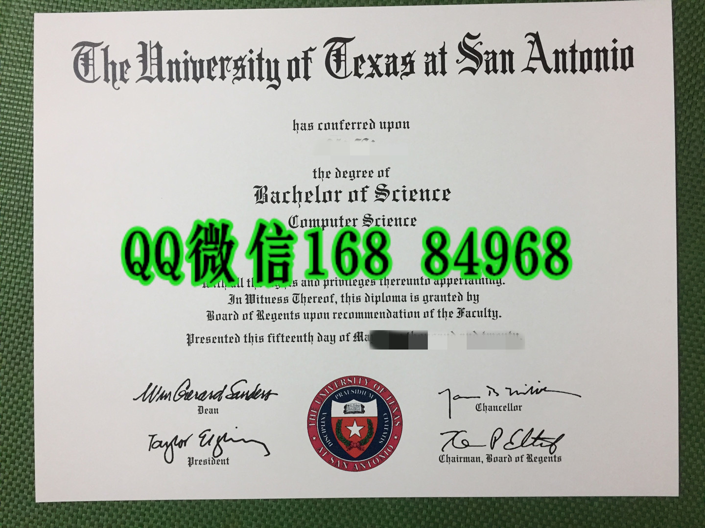 德克萨斯大学圣安东尼奥分校毕业证，University of Texas at San Antonio diploma certificate