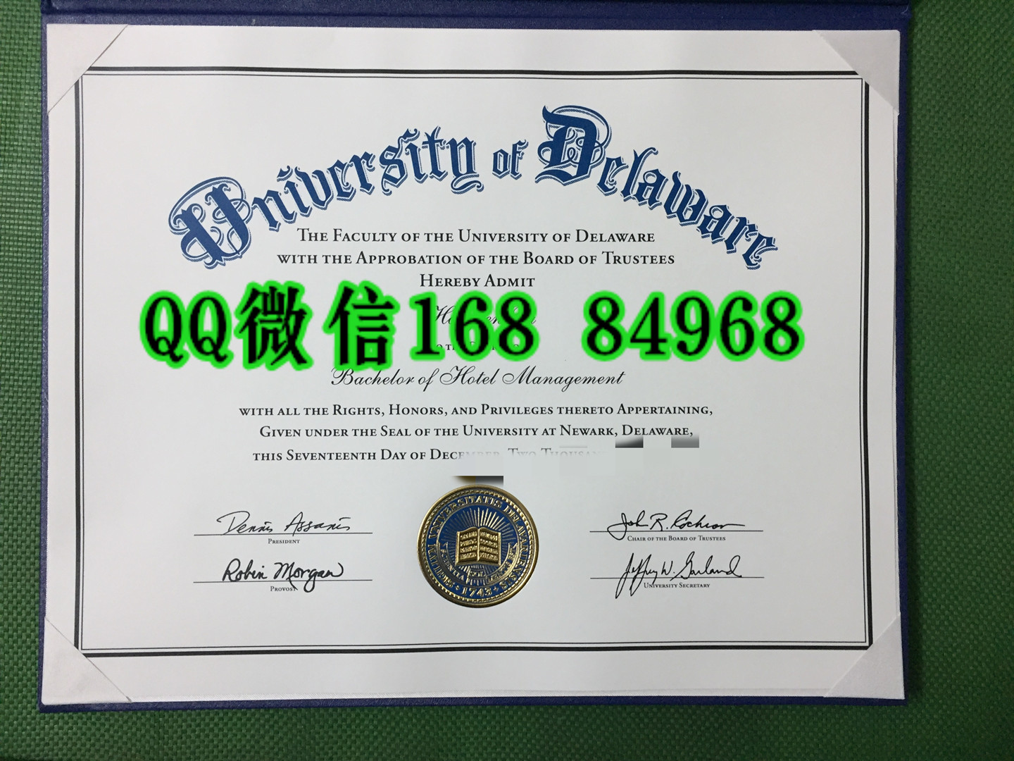 新版：美国特拉华大学毕业证范例，University of Delaware diploma degree