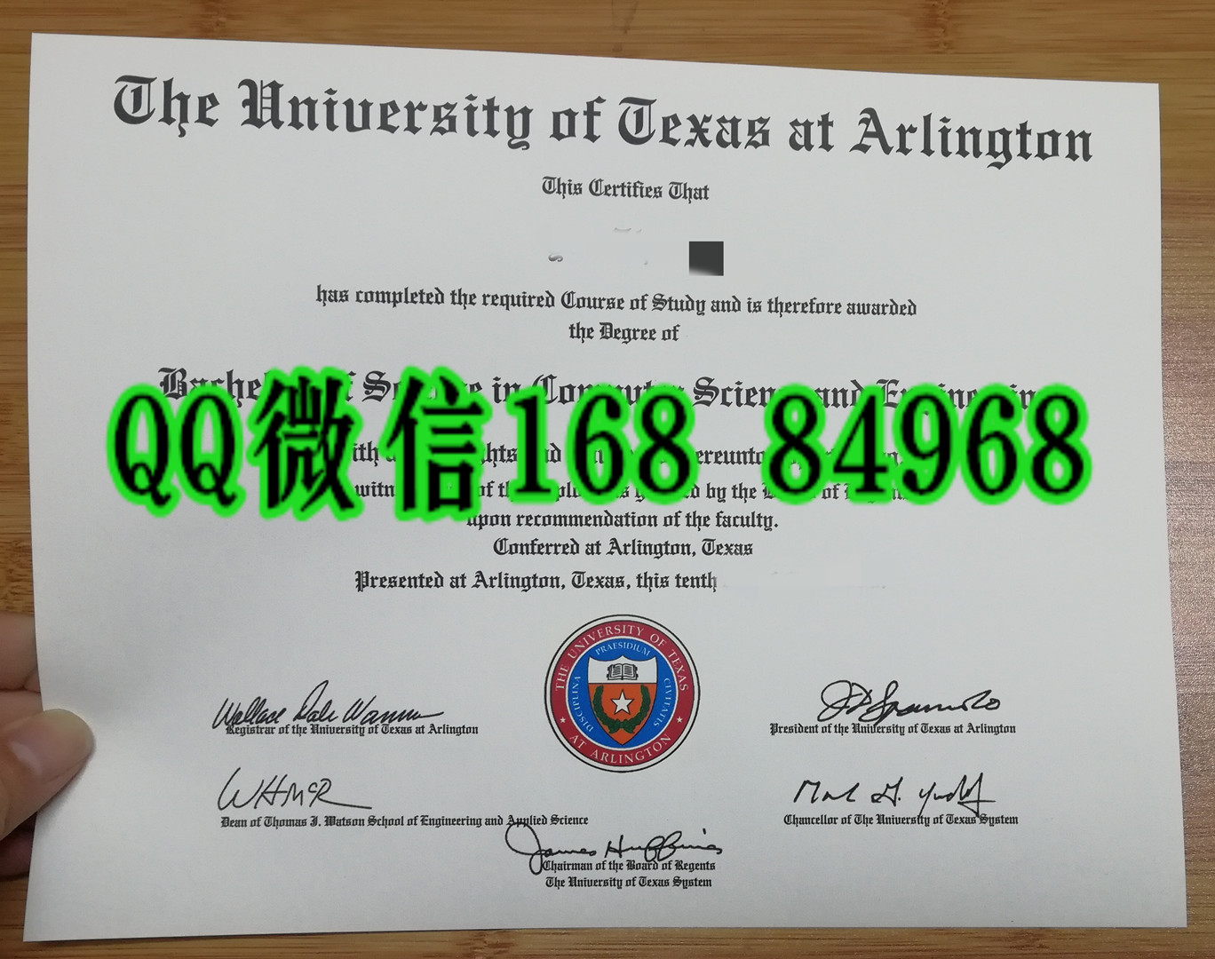 德克萨斯大学阿灵顿分校毕业证样式，UT Arlington diploma certificate