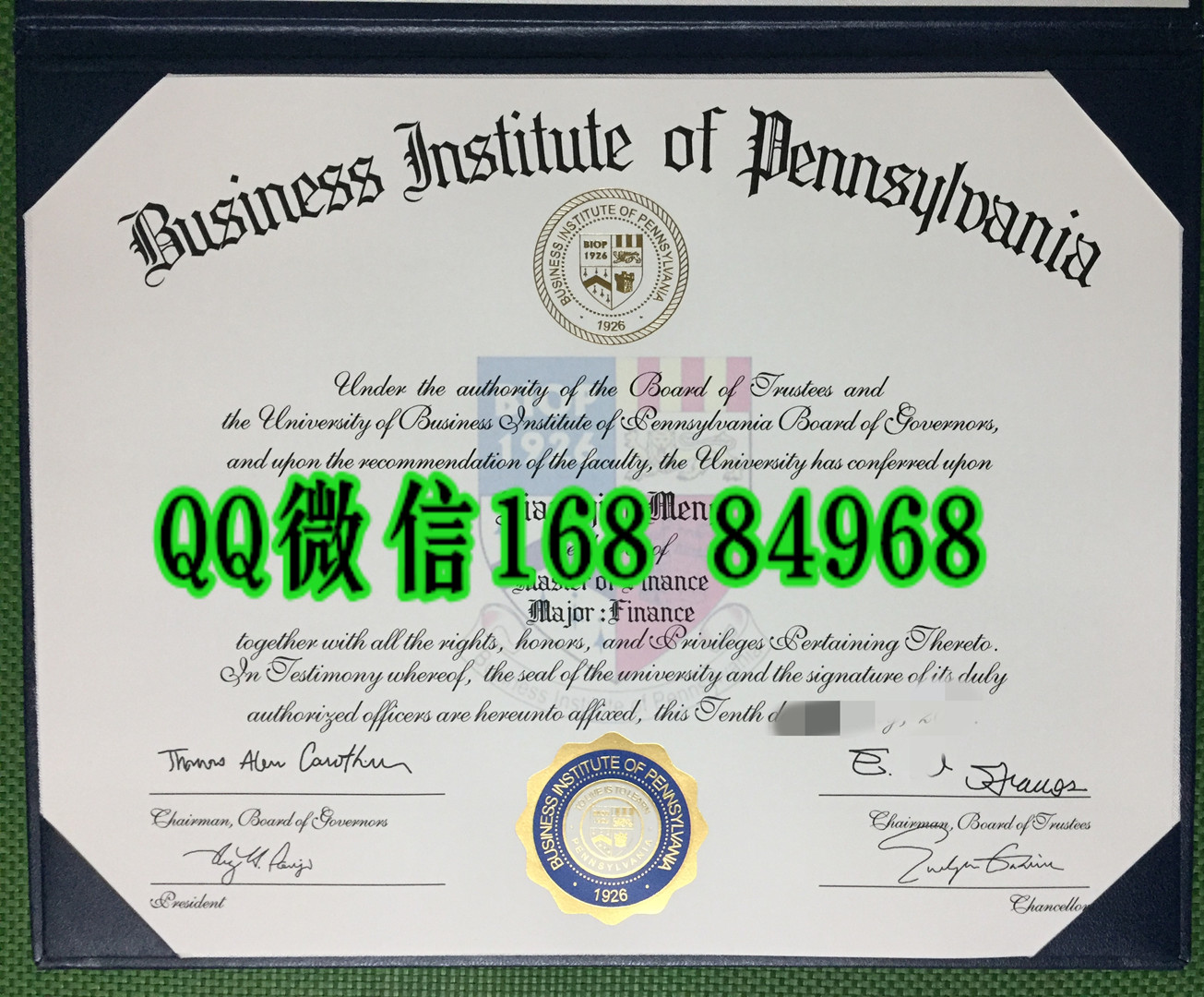 美国北美宾夕法尼亚商学院毕业证学位证图片，Business Institute of Pennsylvania diploma degree