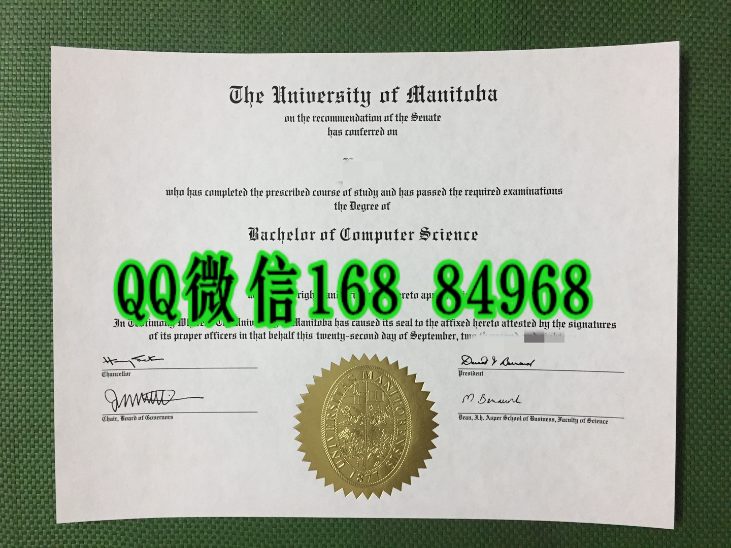 加拿大曼尼托巴大学硕士学位毕业证，University of Manitoba diploma degree
