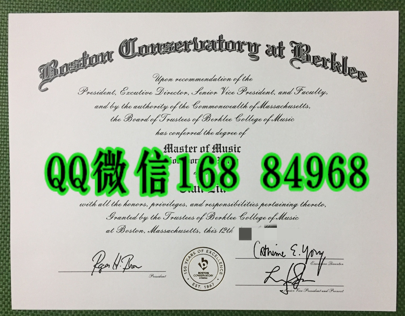 伯克利波士顿音乐学院毕业证学位证，The Boston Conservatory at Berklee diploma degree