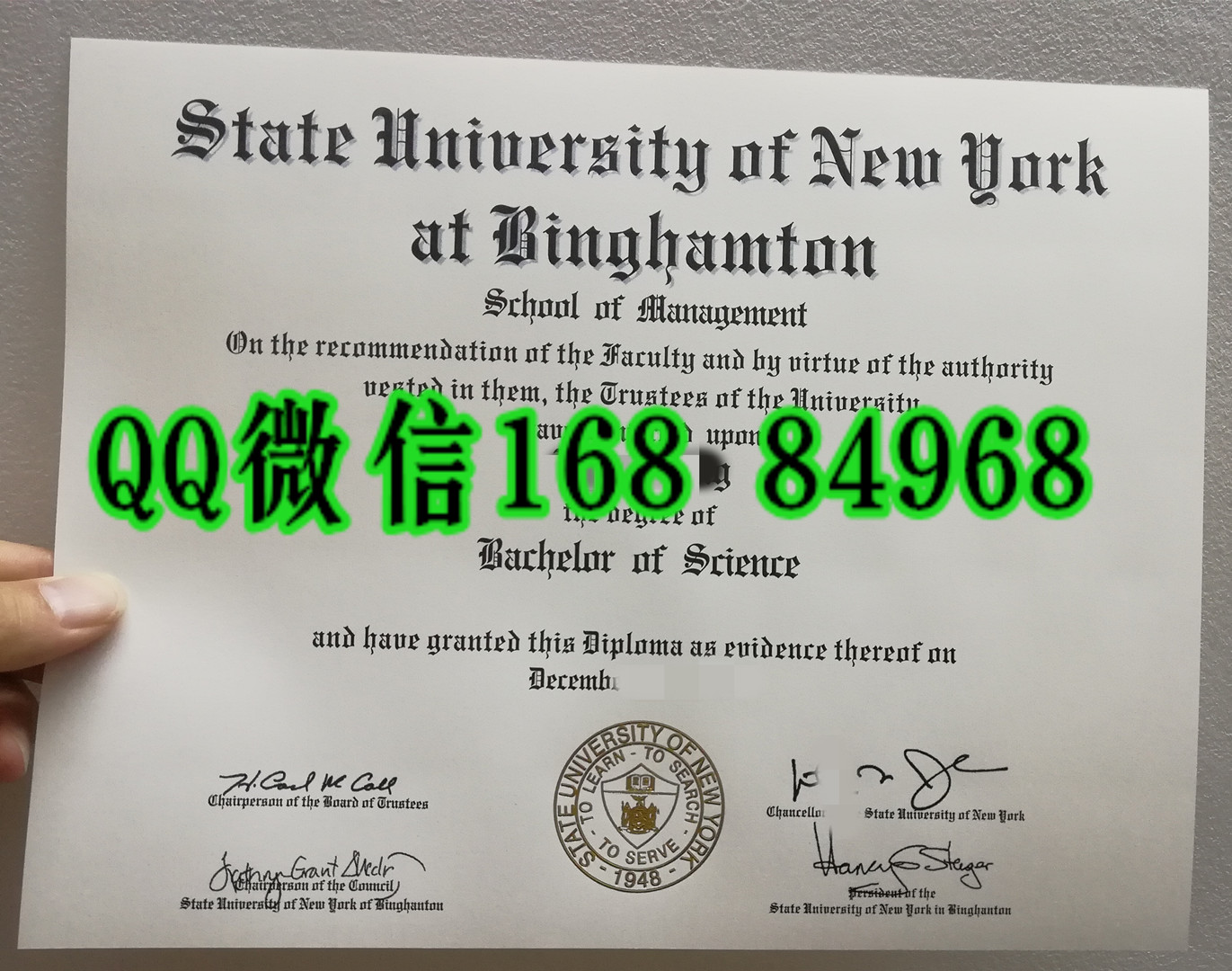 纽约州立大学宾汉姆顿分校毕业证成绩单，Binghamton University diploma degree