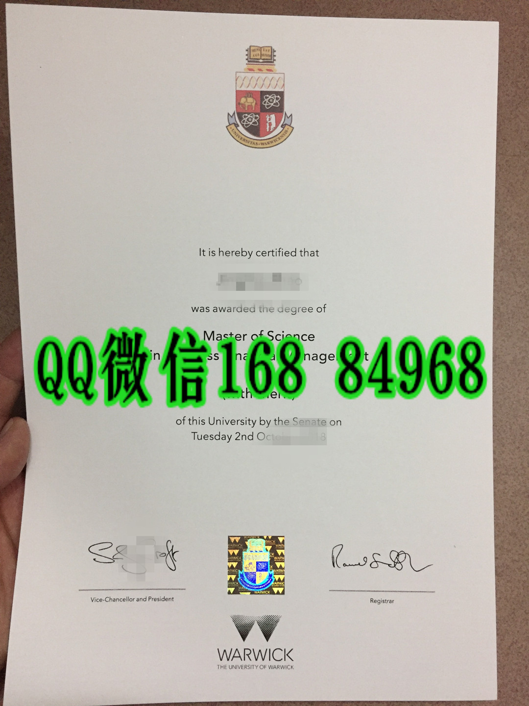 英国华威大学毕业证学位证制作，英国大学毕业证成绩单样式