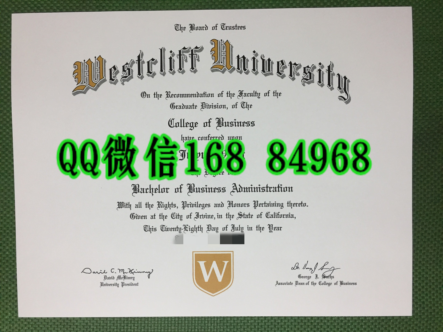 美国西崖大学毕业证补办，westcliff university diploma degree