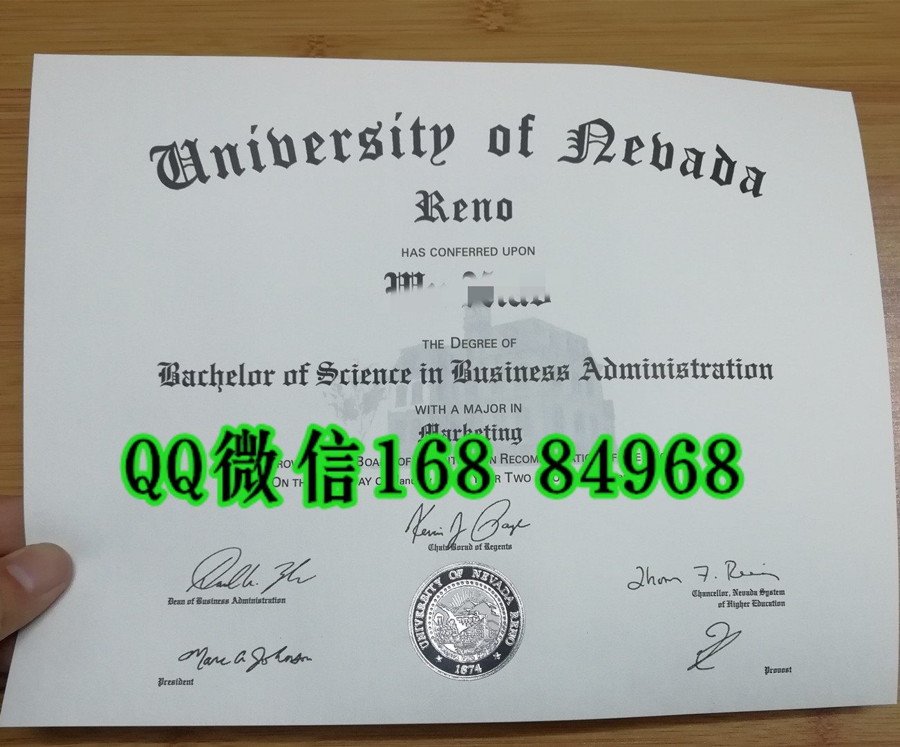 美国内华达大学毕业证成绩单，University of Nevada diploma certificate