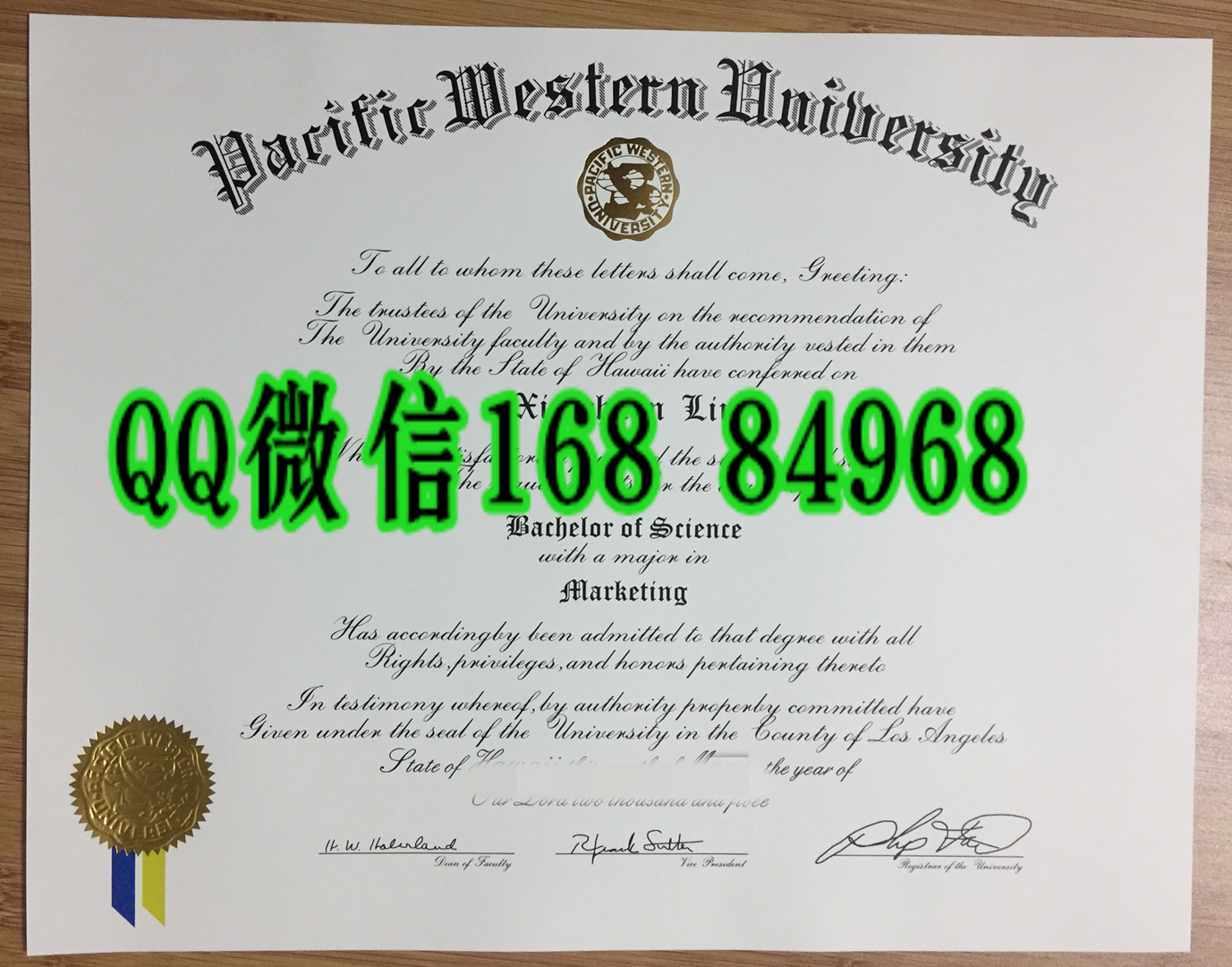 美国西太平洋大学毕业证学位证，PacificWesternUniversity diploma degree