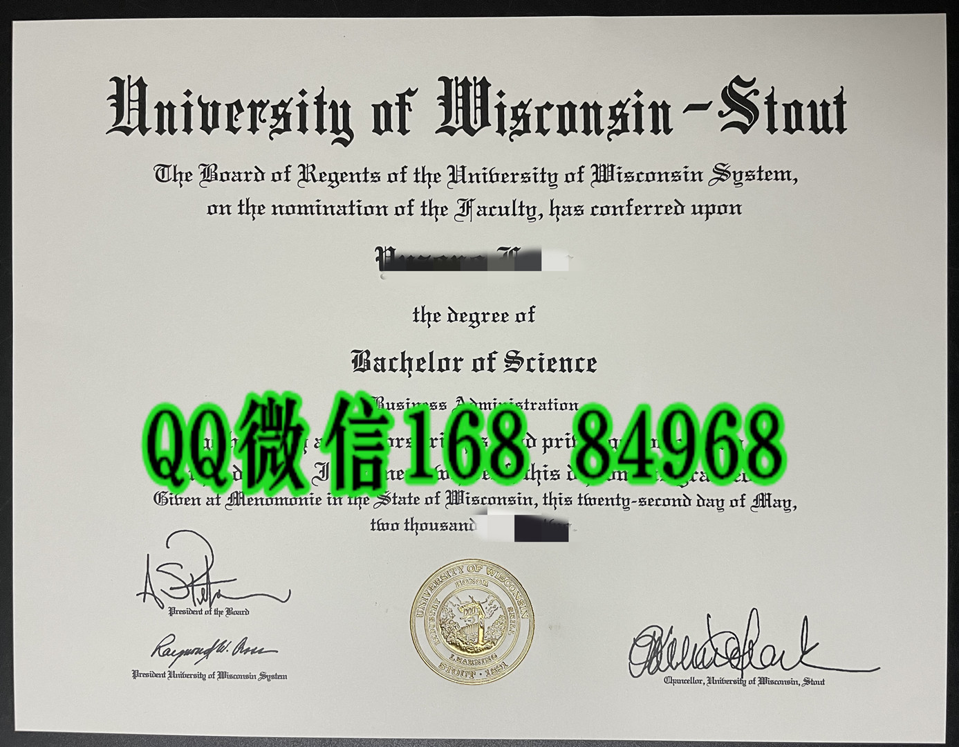 办理美国威斯康辛大学斯托特分校毕业证成绩单，University of Wisconsin at Stout diploma