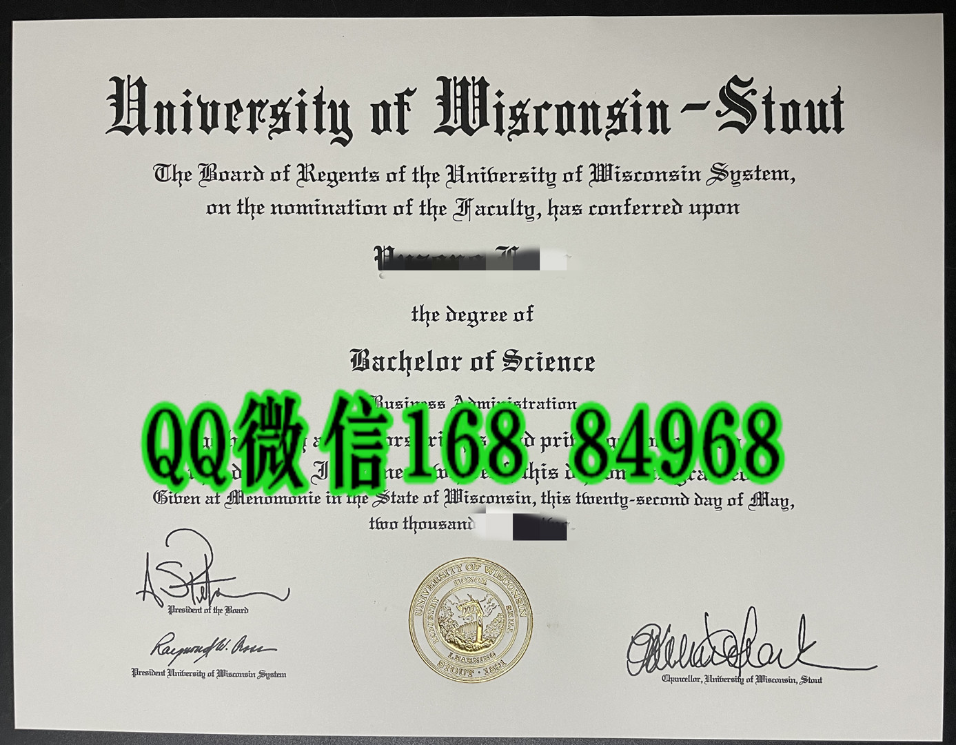 美国威斯康辛大学斯托特分校毕业证成绩单，University of Wisconsin at Stout diploma degree