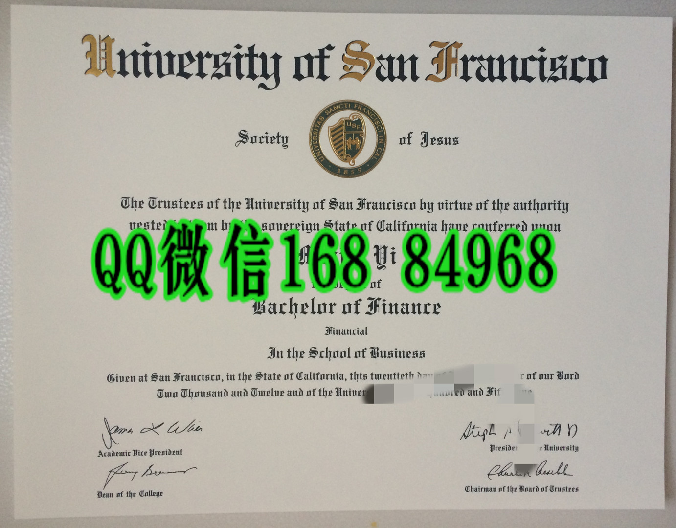 美国旧金山大学毕业证案例分享，美国USF大学毕业证成绩单制作University of San Francisco diploma