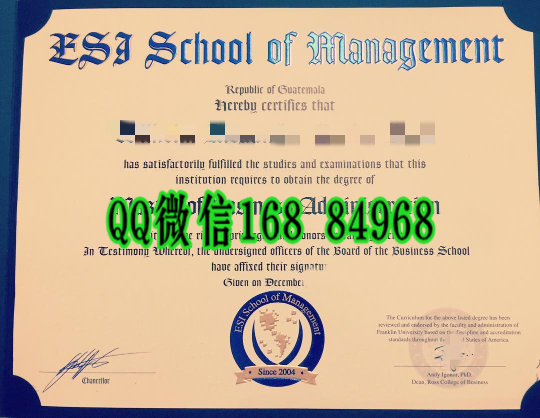 ESI管理学院毕业证成绩单，ESI School of Mangement diploma certificate