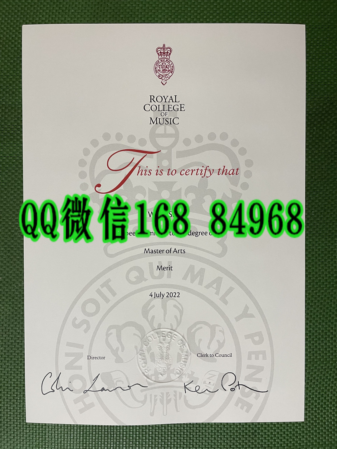 英国皇家音乐学院毕业证成绩单，royal college of music diploma degree