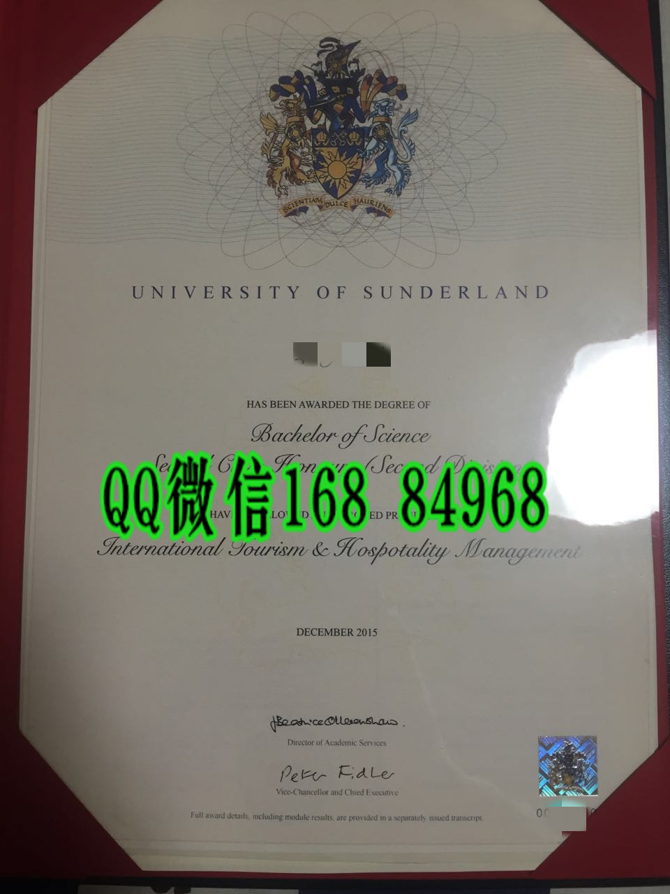 留学生分享：英国桑德兰大学毕业证样本，英国大学毕业证样本