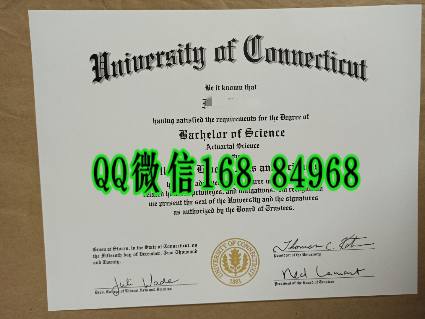 美国康涅狄格大学毕业证成绩单，University of Connecticut diploma certificate