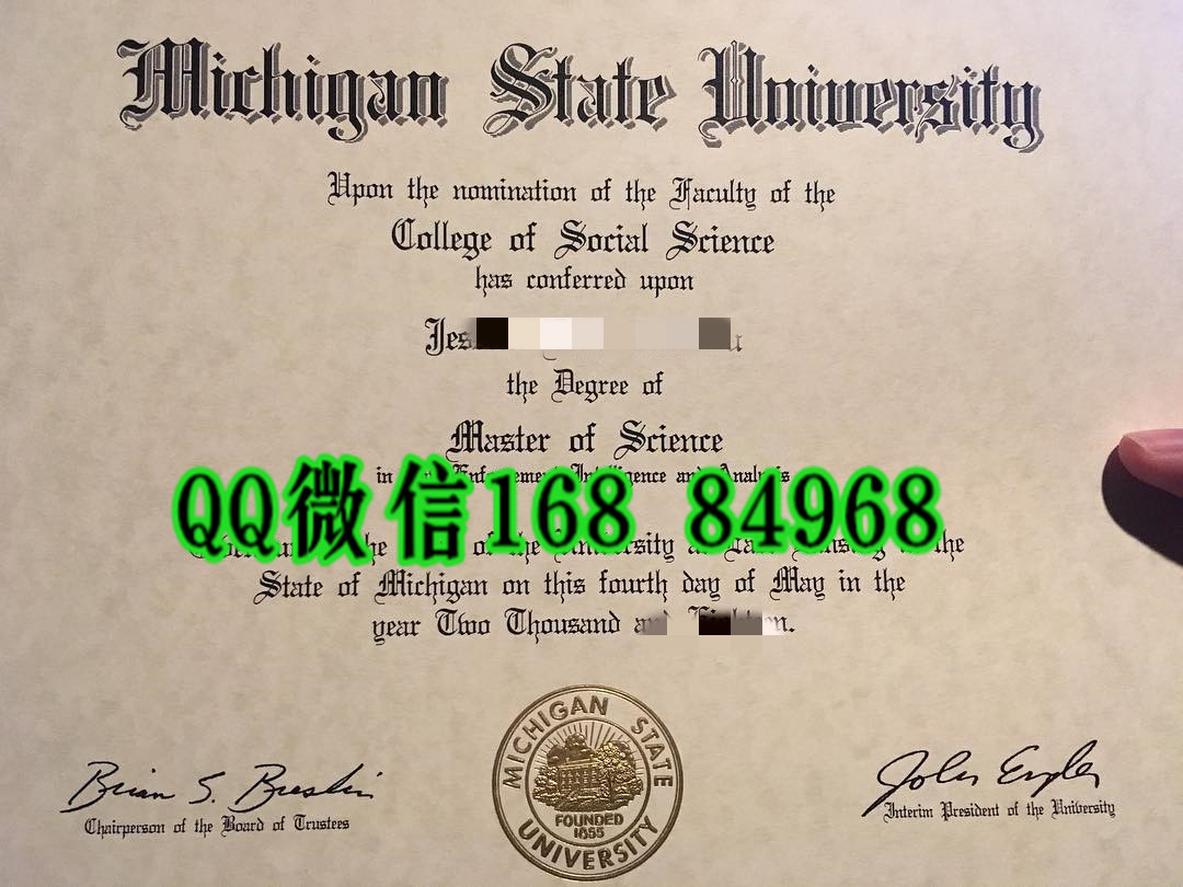 美国密歇根州立大学毕业证成绩单，Michigan State University diploma degree