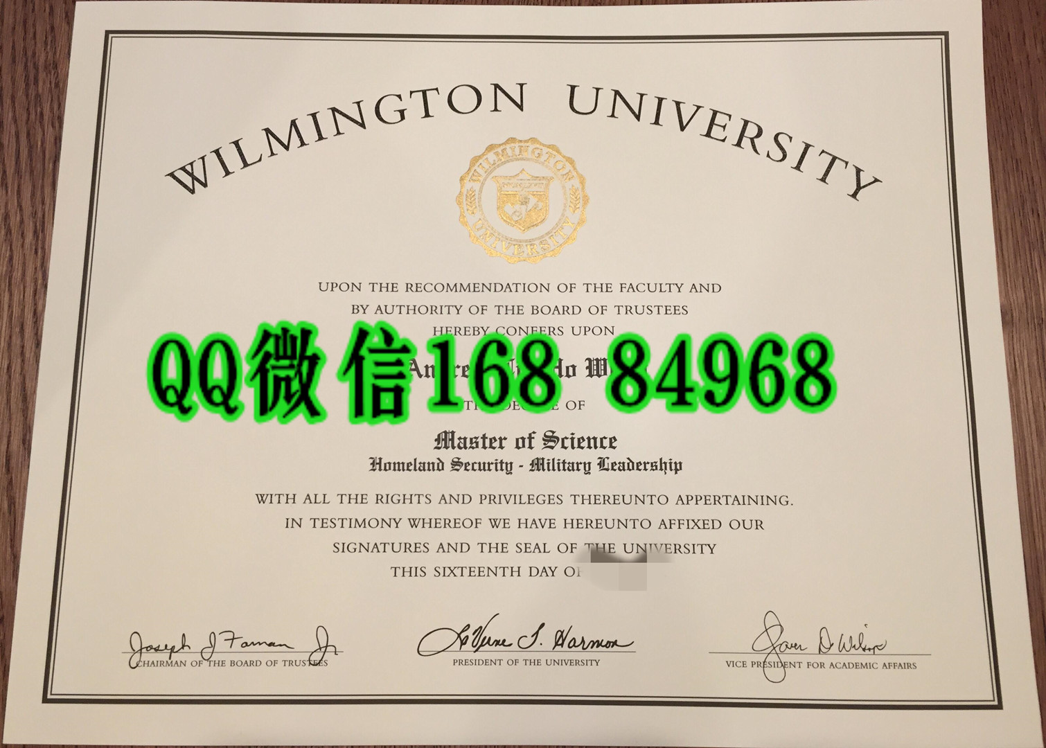 美国威尔明顿大学毕业证成绩单，Wilmington University diploma certificate