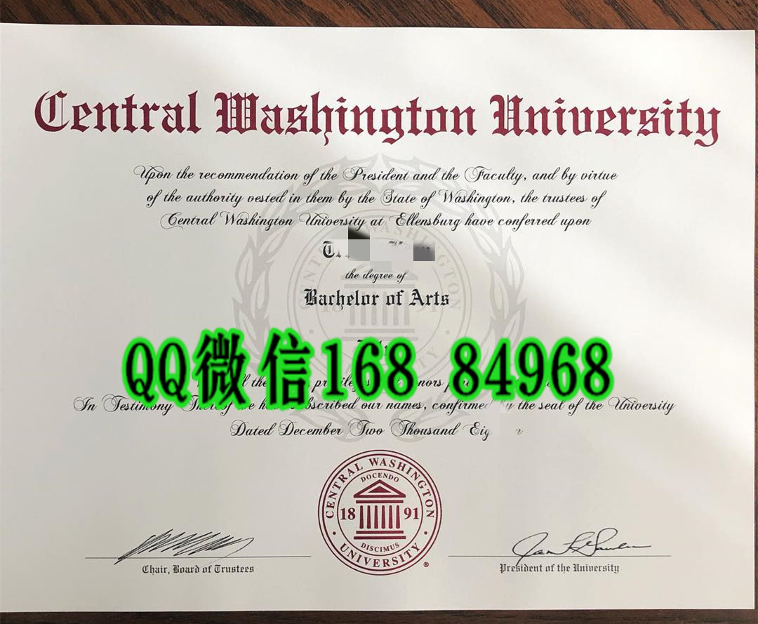 美国中央华盛顿大学毕业证成绩单，Central Washington University diploma certificate