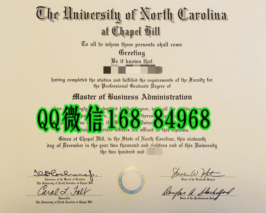 美国北卡罗来纳大学教堂山分校毕业证，University of North Carolina at Chapel Hill diploma certificat