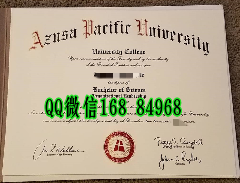 美国阿兹塞太平洋大学毕业证，azusa pacific university diploma certificate