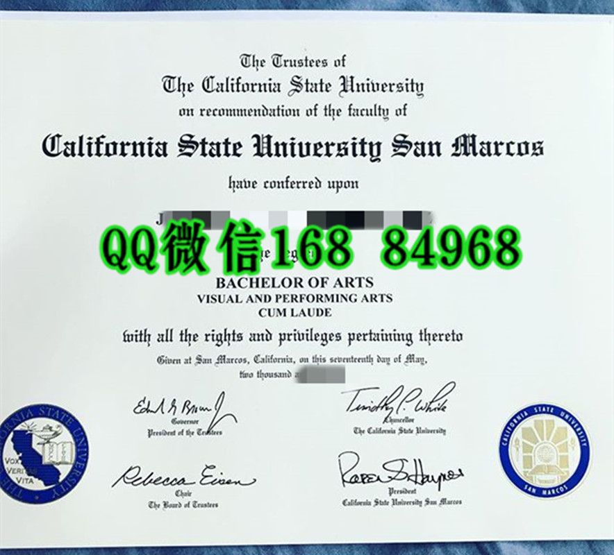 美国加州州立大学圣马科斯分校毕业证成绩单，California State University，San Marcos diploma certificate