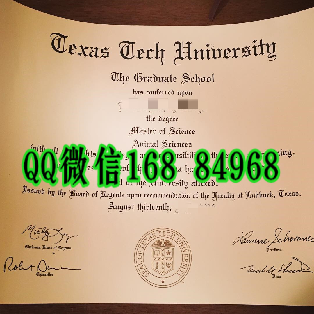 美国得克萨斯理工大学毕业证成绩单，texas Tech University diploma certificate