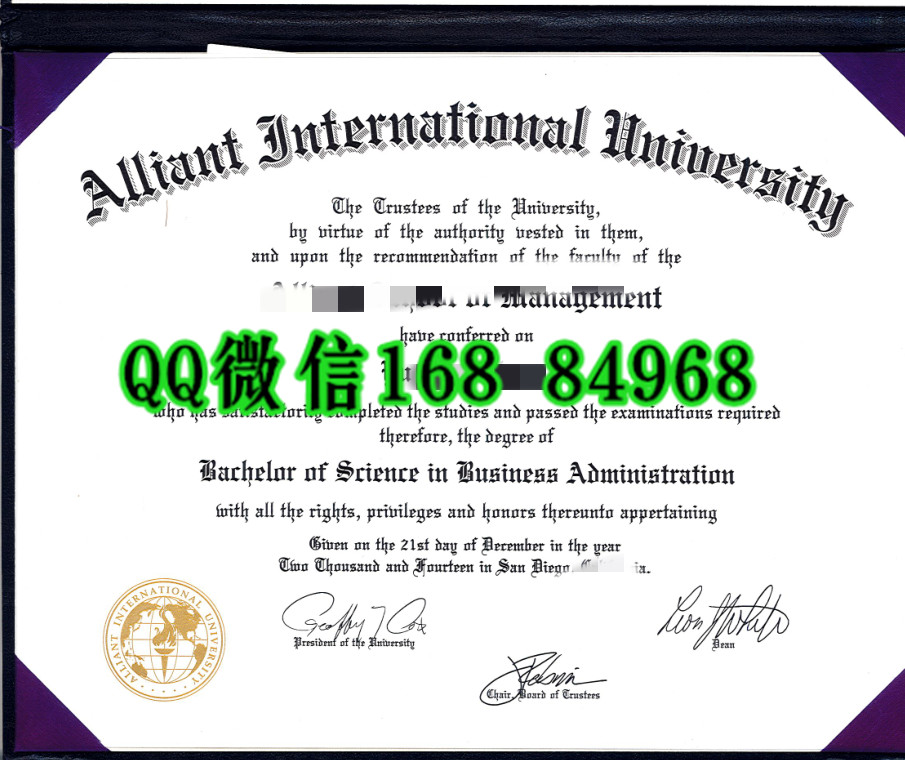 美国阿兰特国际大学毕业证成绩单，Alliant International University diploma certificate
