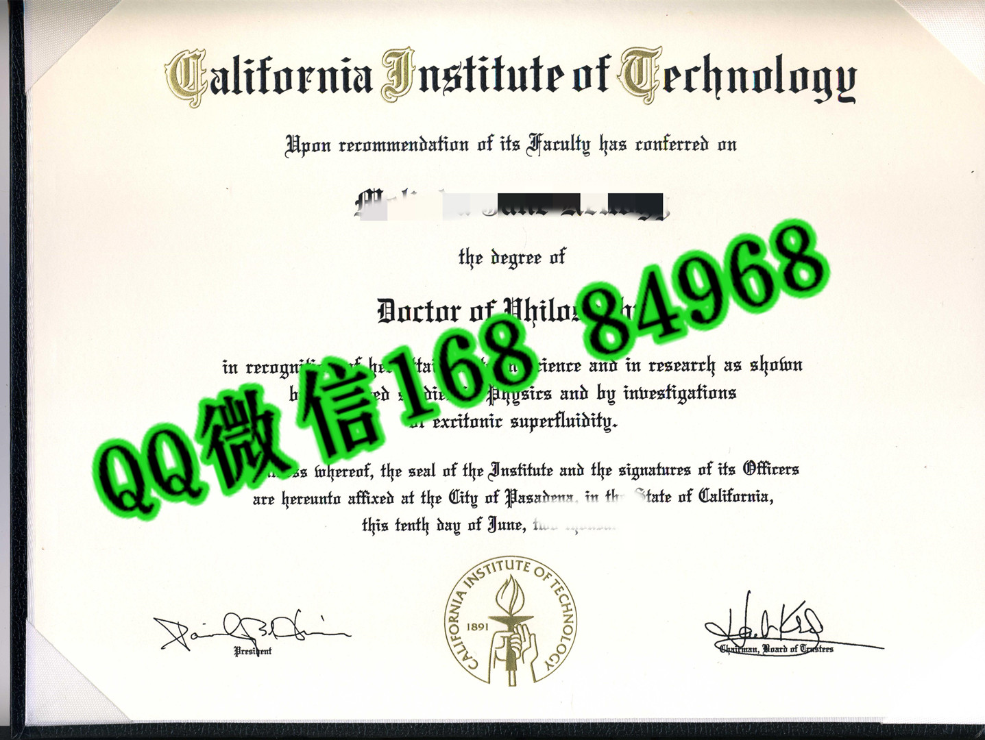 制作美国加州理工学院California Institute of Technology毕业证成绩单，美国毕业证成绩单