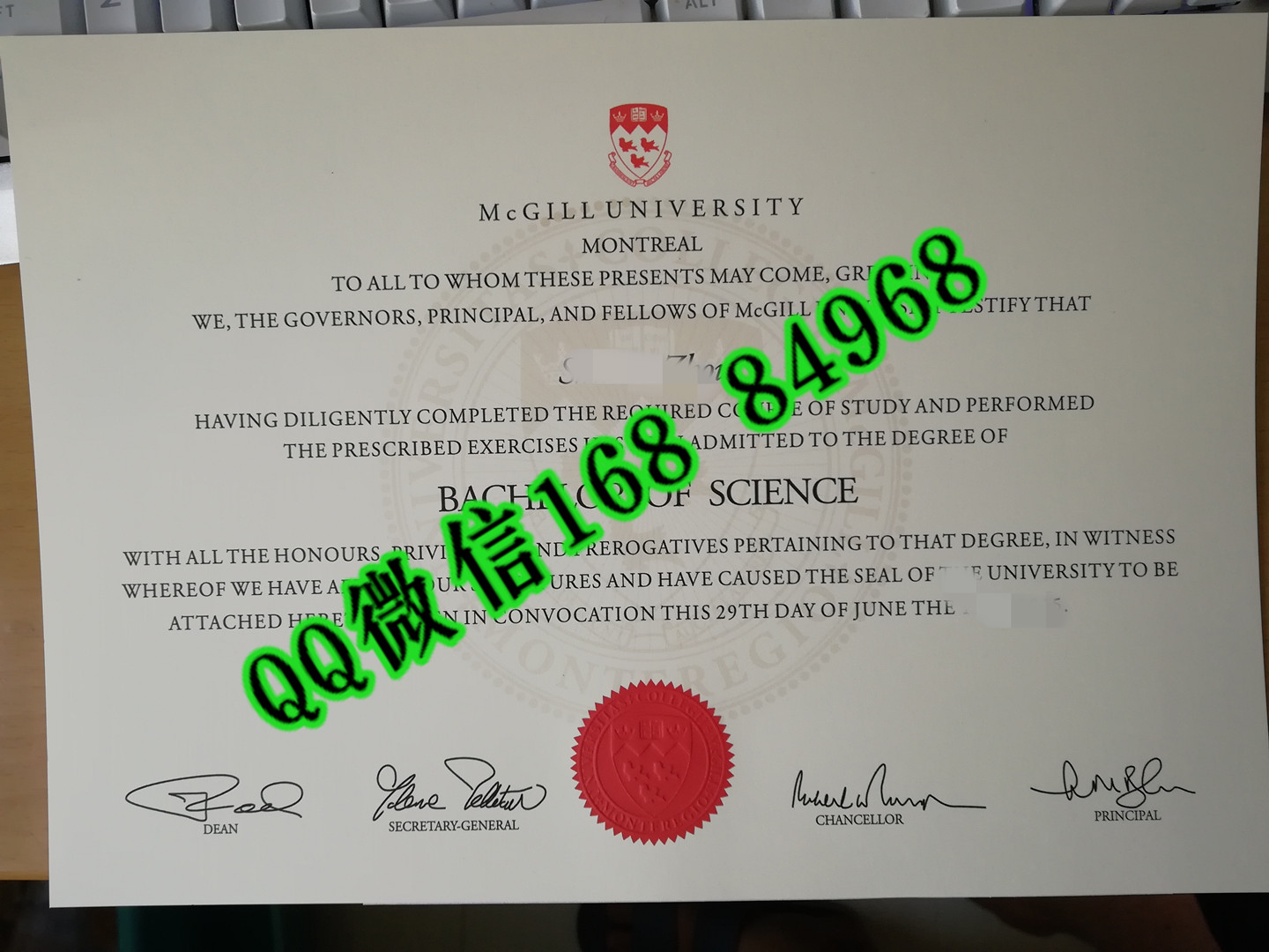 加拿大麦吉尔大学毕业证成绩单，McGill University diploma certificate