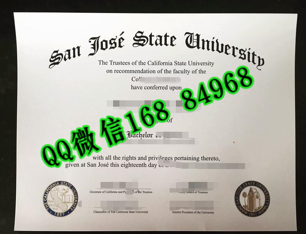 美国圣何塞州立大学毕业证，美国圣何塞州立大学毕业证外壳，San Jose State University diploma
