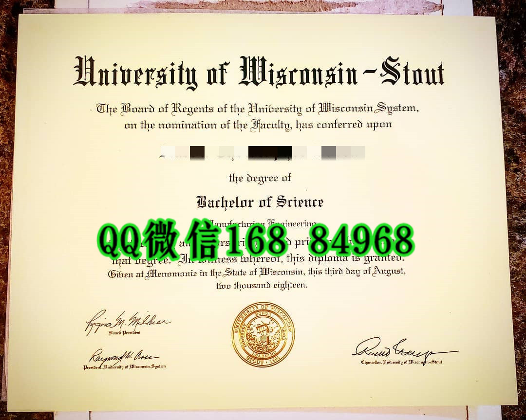 美国威斯康星大学斯托特分校毕业证成绩单，University of Wisconsin, Stout diploma certificate