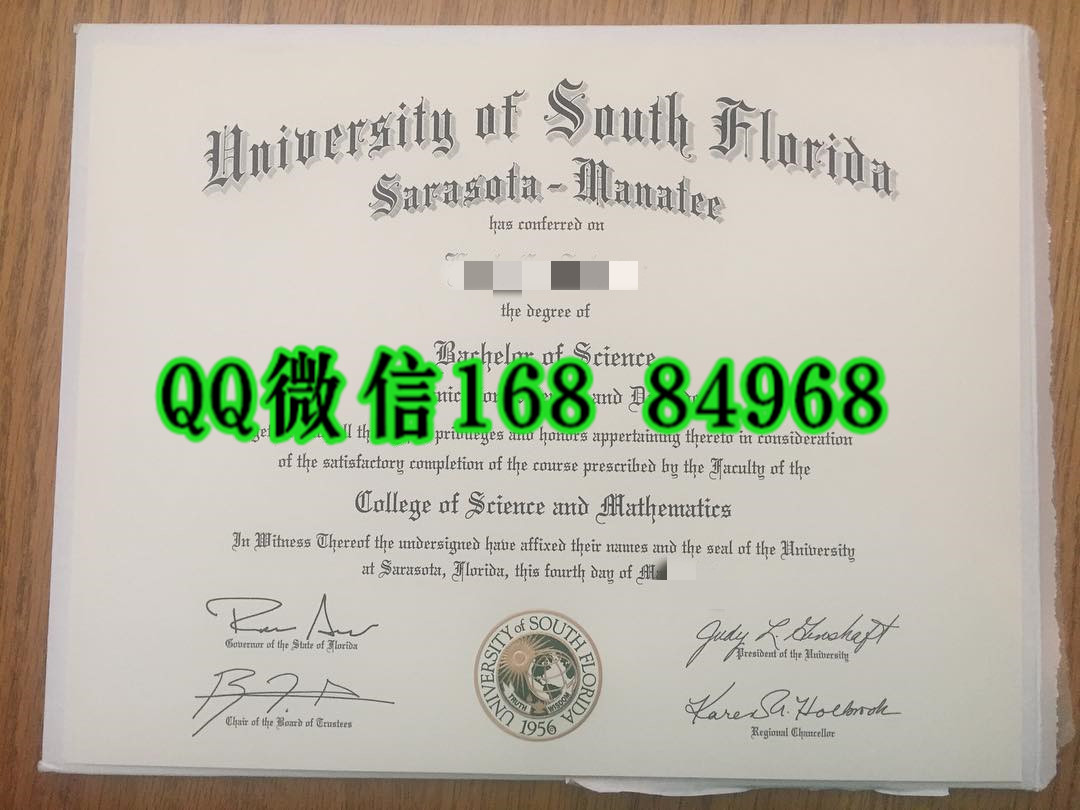 美国南佛罗里达大学毕业证成绩单，University of south Florida diploma certificate