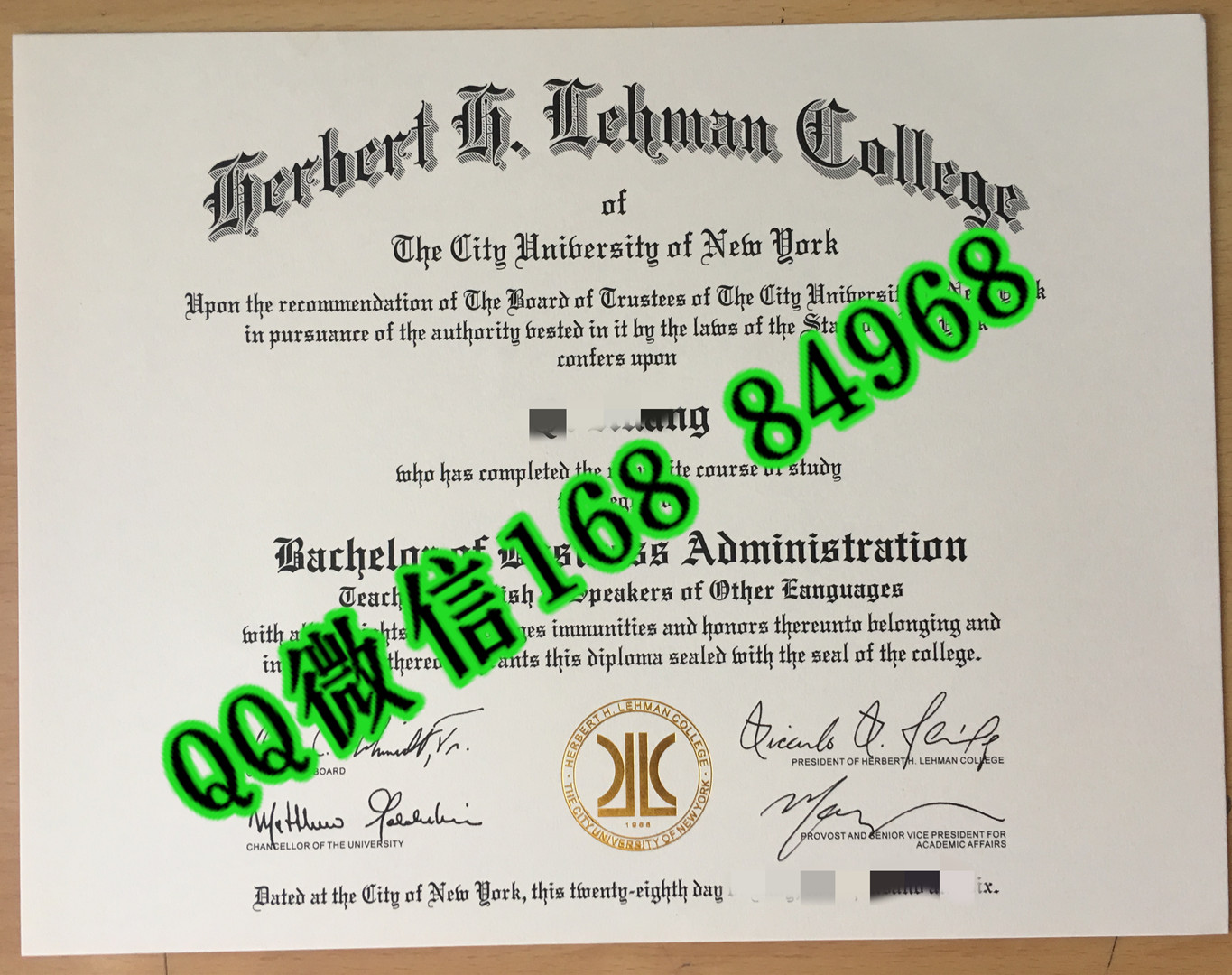 纽约城市大学赫伯特莱曼学院毕业证成绩单，美国大学毕业证成绩单