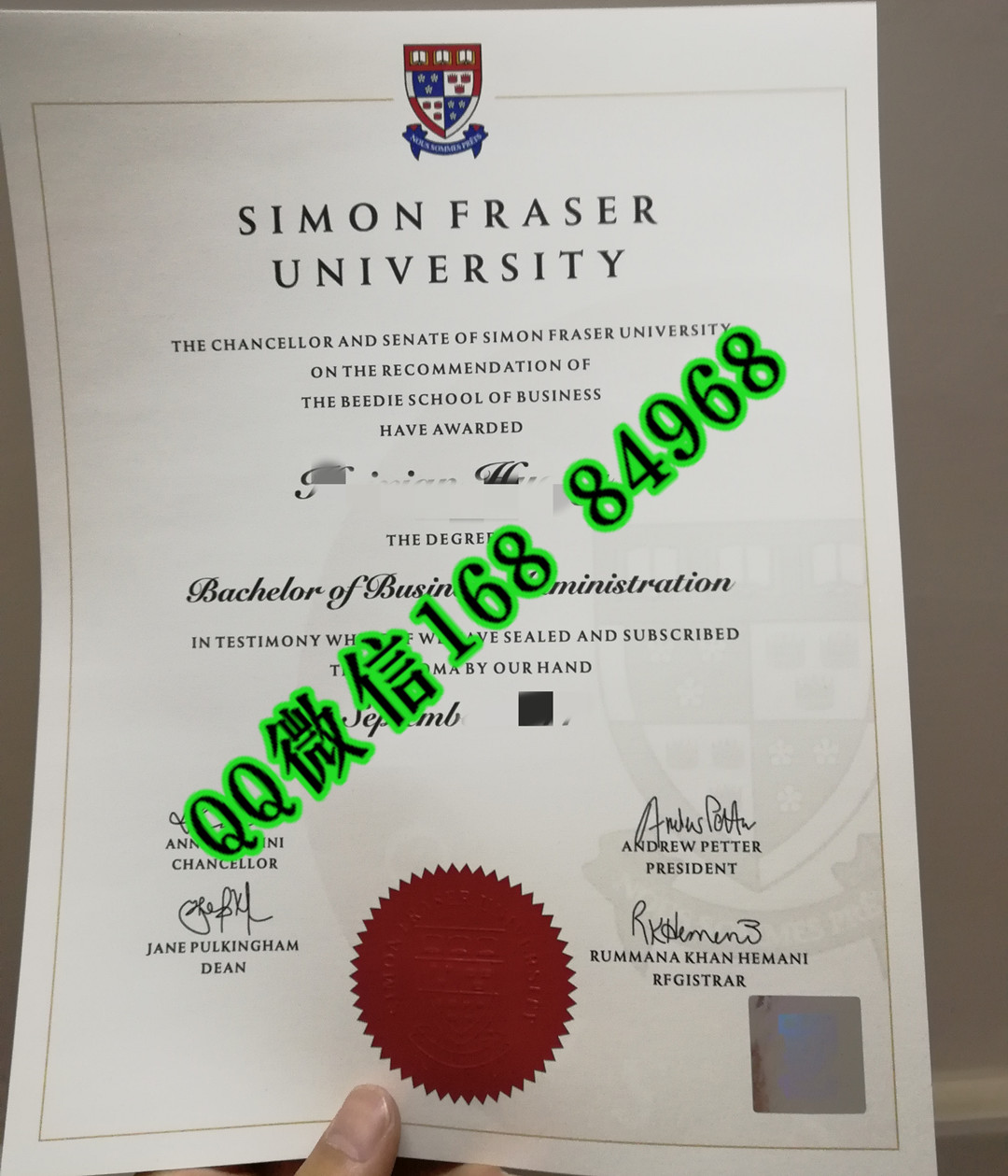 实拍加拿大SFU大学毕业证，西蒙菲莎大学毕业证-Simon-Fraser-University-diploma