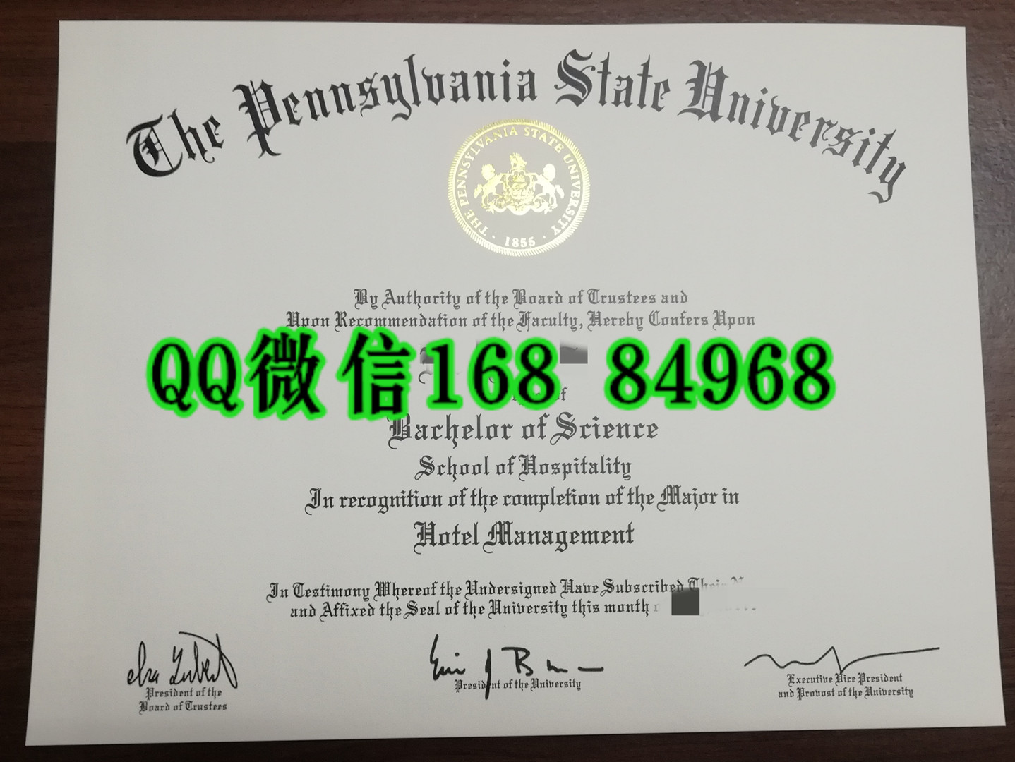 制作美国宾夕法尼亚州立大学毕业证成绩单，The Pennsylvania State University diploma certificate