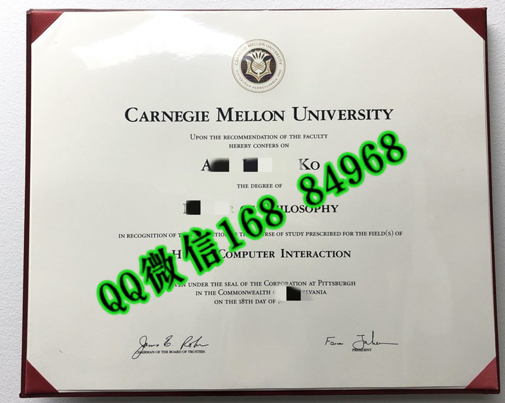 美国内基梅隆大学毕业证成绩单模版，Carnegie Mellon University diploma certificate
