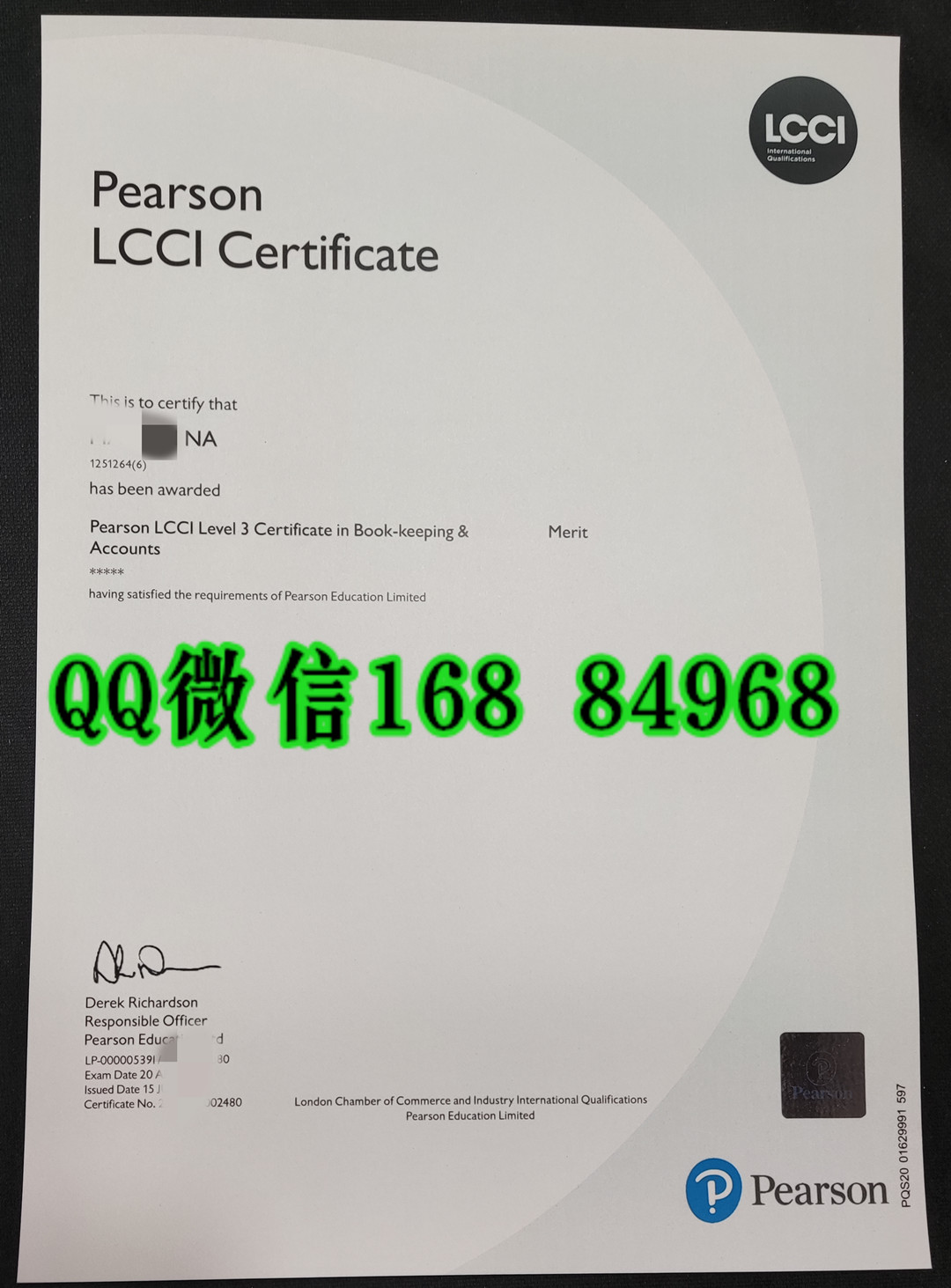 LCCI国际财务会计师证书，International Financial Accountant certificate