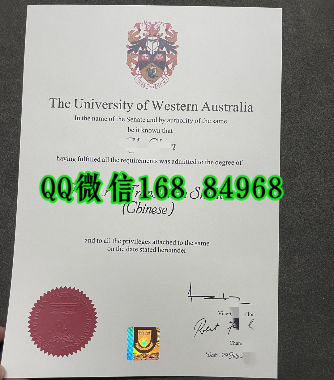 澳洲西澳大学UWA毕业证文凭，University of Western Australia diploma degree