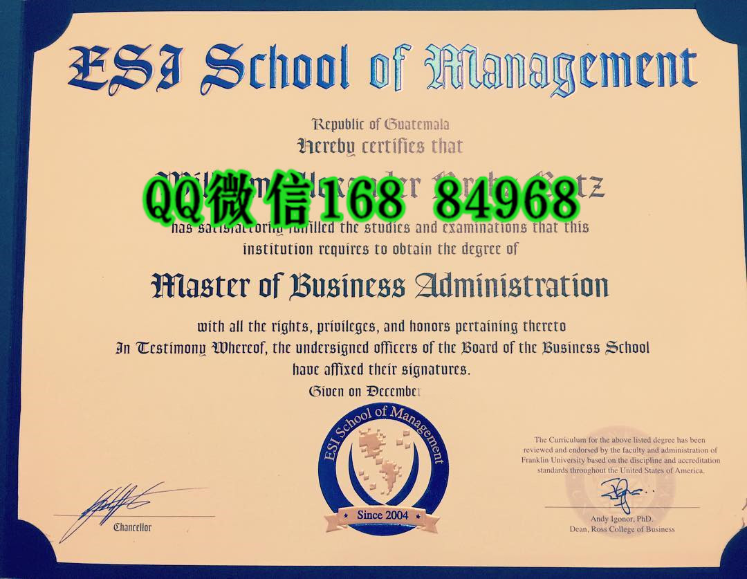 ESI管理学院MBA证书硕士毕业证，ESI School of Mangement diploma