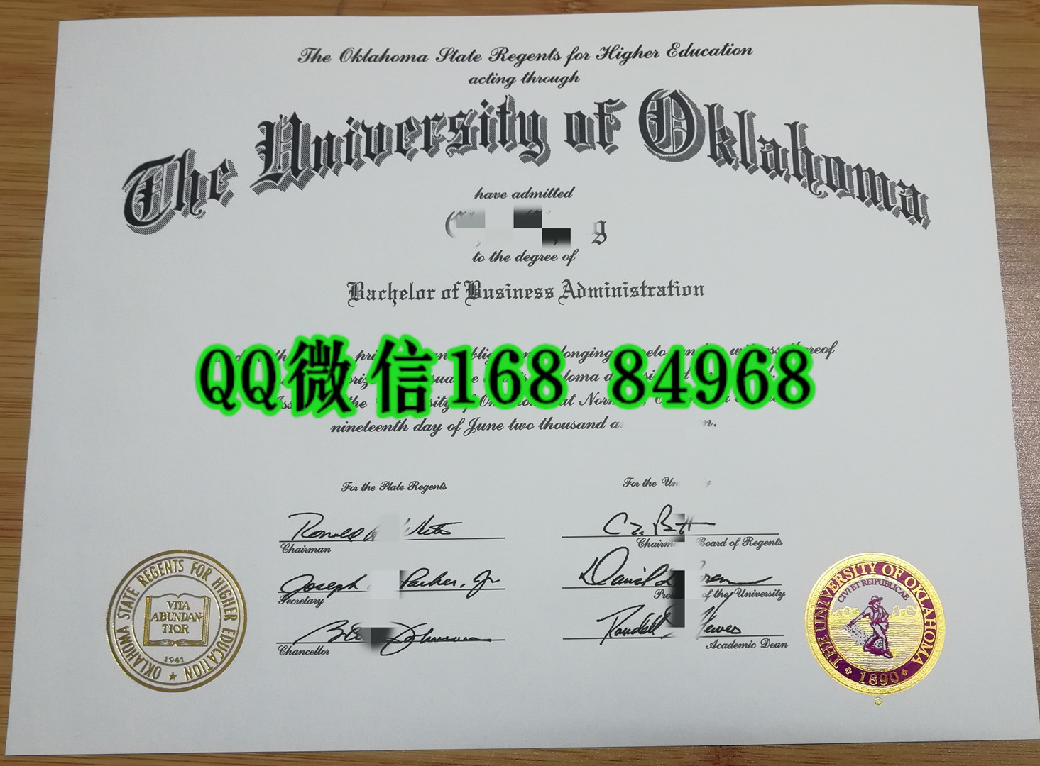 美国俄克拉荷马大学毕业证，University of Oklahoma diploma