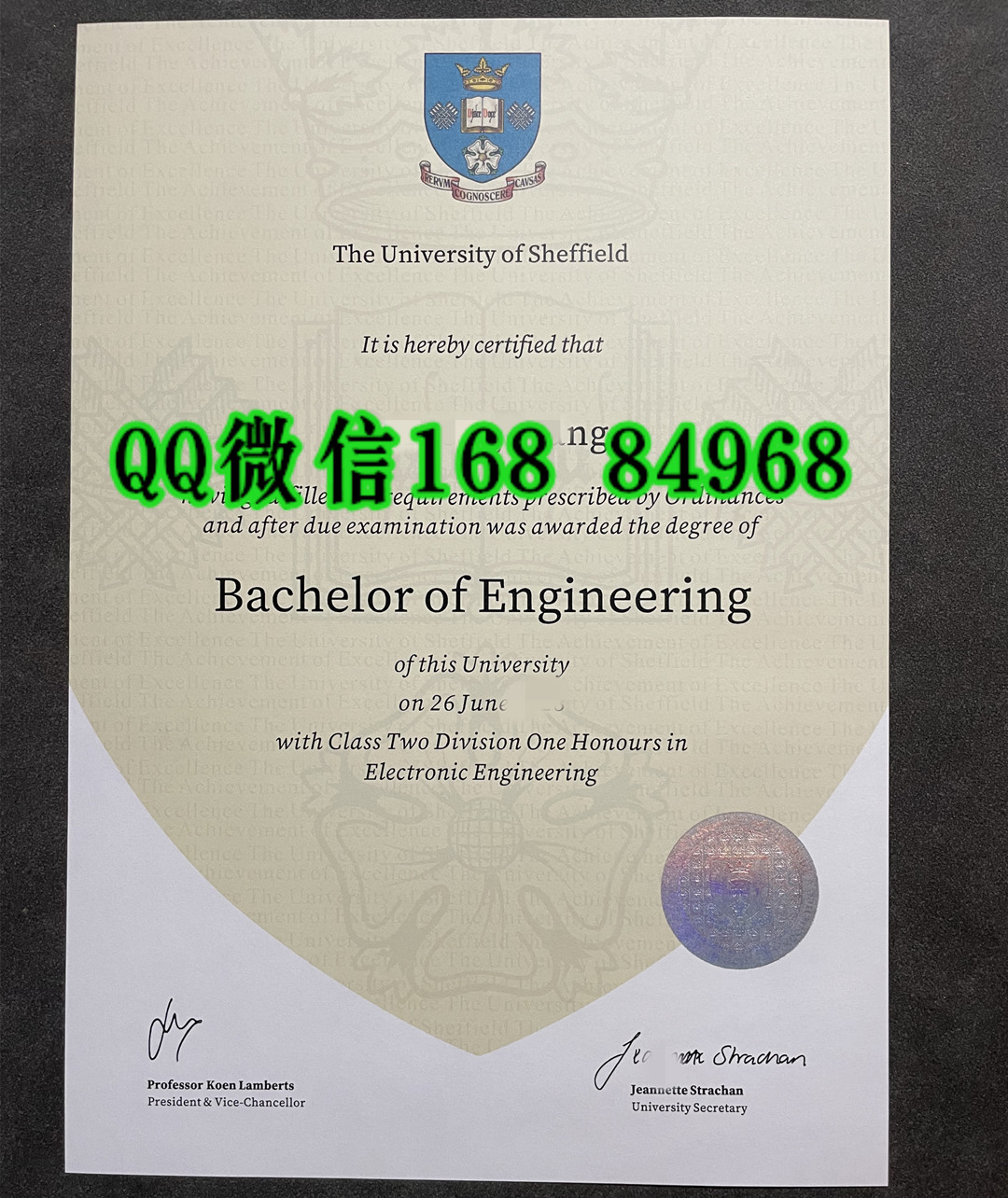 英国谢菲尔德大学学位毕业证防伪实拍_University of Sheffield diploma degree