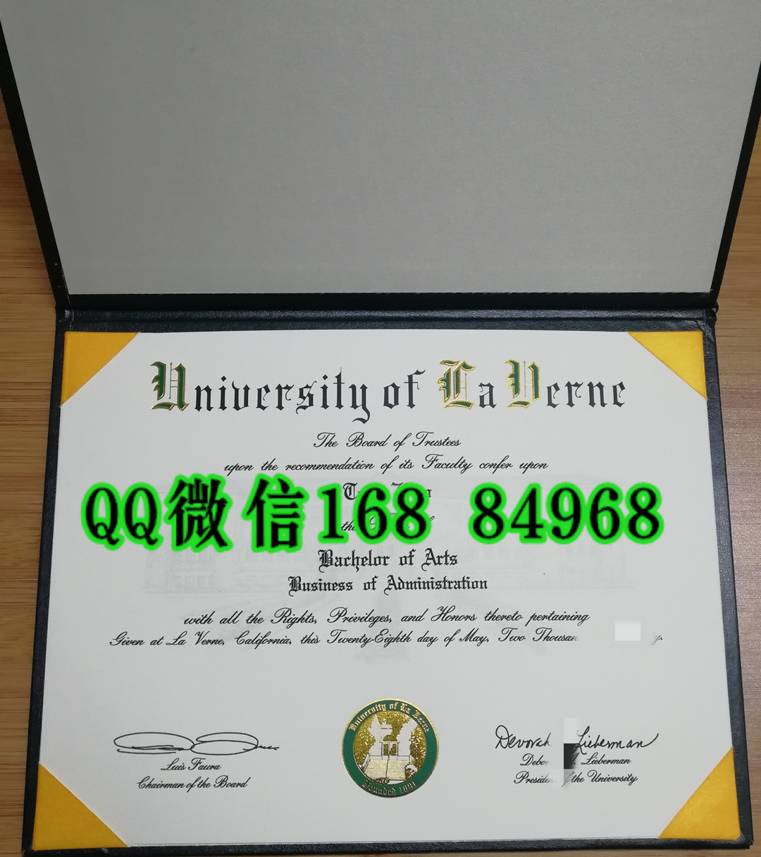 美国拉文大学本科毕业学位证书，University of La Verne bachelor degree